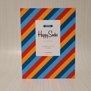 Happy Socks 6 Pair 0-12 Months Newborn Gift Set 100% Cotton New